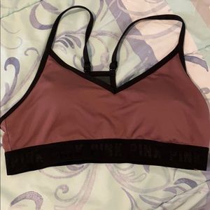 Pink sports bra